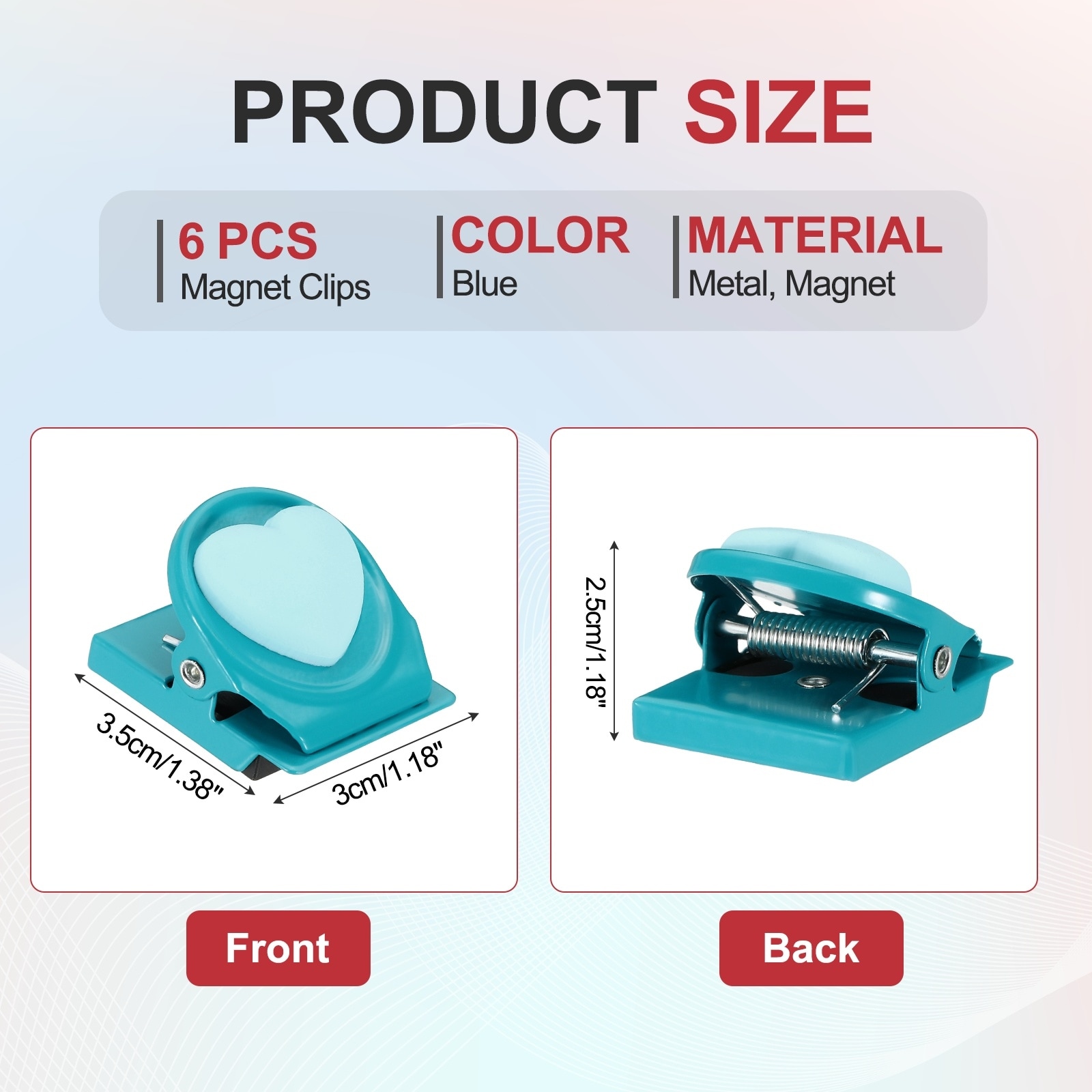 Magnet Metal Clips for Hanging, Heart Fridge Magnetic Clips Magnetic Paper Clamp Magnet Clamp for Locker Whiteboard Display