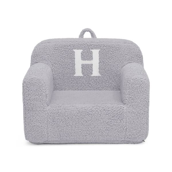 slide 2 of 4, Personalized Monogram Cozee Sherpa Chair - Customize with Letter H - Foam Kids Chair for Ages 18 Months and Up