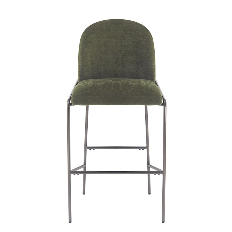 Christopher Knight Home - Bruce Upholstered Metal Bar Stool (Set of 2)