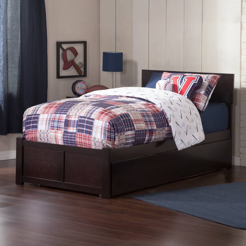 AFI Orlando Platform Bed with Footboard & Twin XL Trundle