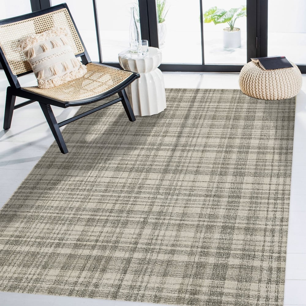 Copper Grove Clare Plaid Hand-Tufted Wool Area Rug