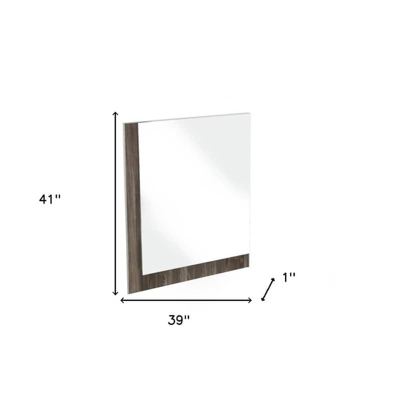 HomeRoots 41" Gray Wood Framed Mounted Dresser Mirror