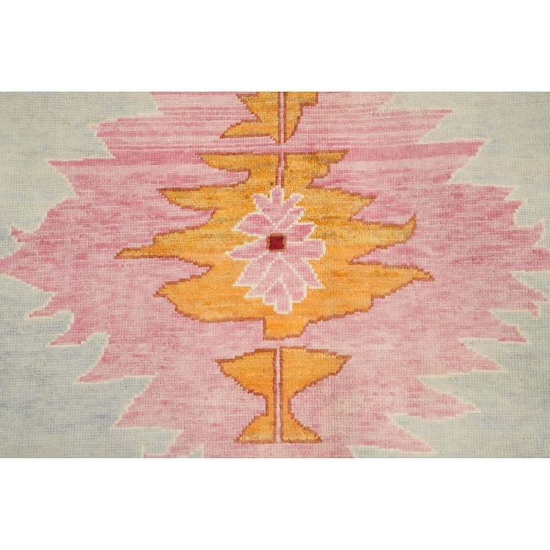 Hand Knotted Oriental 100% Wool Carpet Modern Geometric Multi-Colored Gabbeh Area Rug - 14' 1'' X 10' 4''