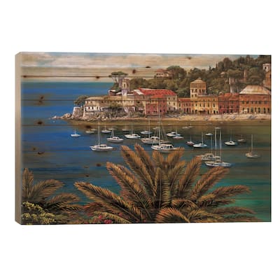 The Tuscan Coast Print On Wood by Elizabeth Wright - Multi-Color