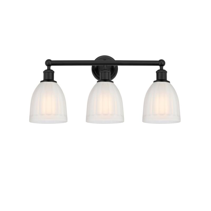 Innovations Lighting 616-3W-12-24 Brookfield Vanity Brookfield 3 Light - Matte Black / White