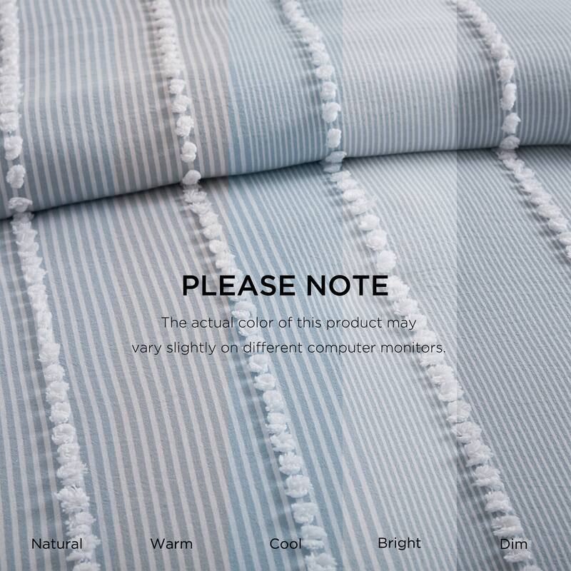 Harbor House Anslee Taupe 3 Piece Cotton Yarn Dyed Duvet Cover Set