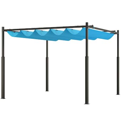 Deluxe Outdoor Pergola with Powder Coated Metal Frame and 180g Polyester Canopy UPF 30 Plus Sun Protection for Patio Garden