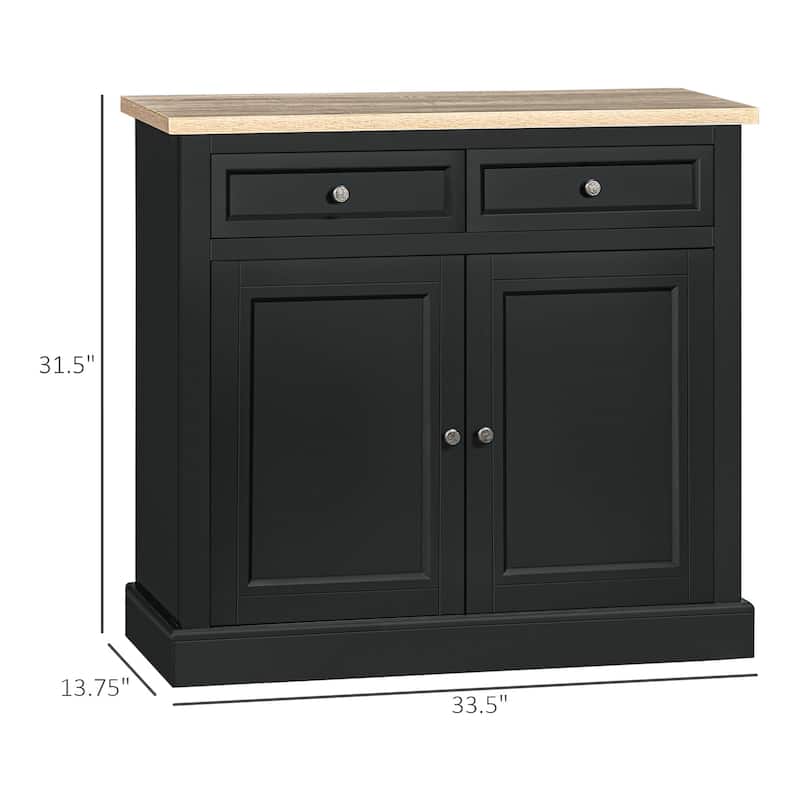 Sideboard Buffet Cabinet, Kitchen Cabinet, Coffee Bar Cabinet with 2 Drawers and Double Door Cupboard for Living Room, Entryway