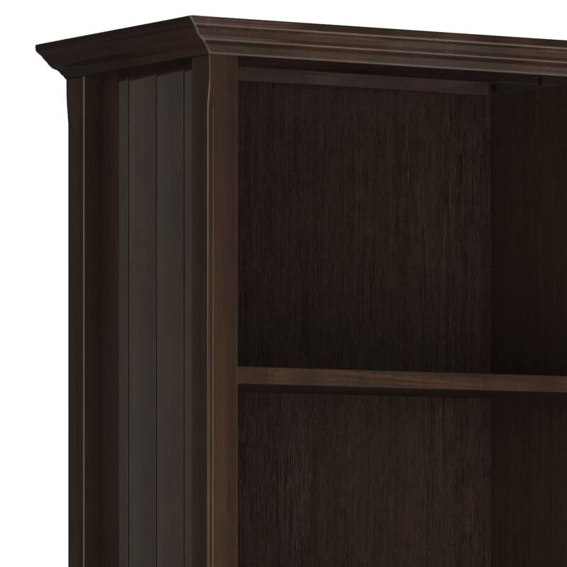 WYNDENHALL Normandy SOLID WOOD 72 x 26 inch Transitional 5 Shelf Bookcase - 14" D x 26" W x 72" H