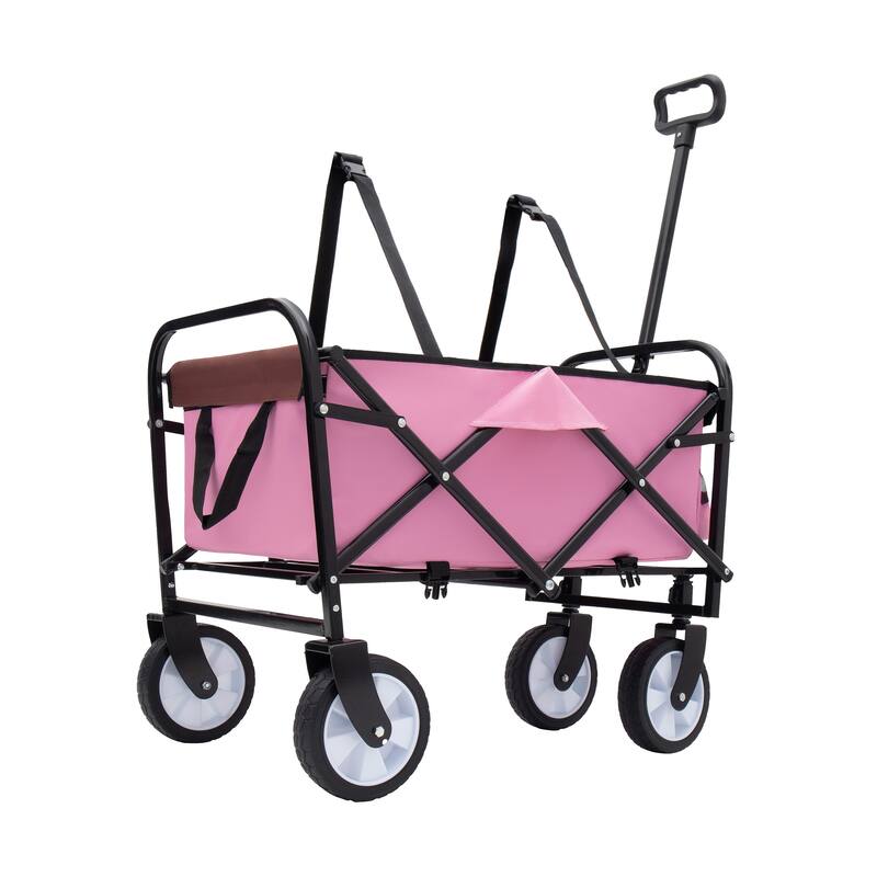 Foldable Wagon with Straps, Beach & Utility Cart, 225lb Capacity