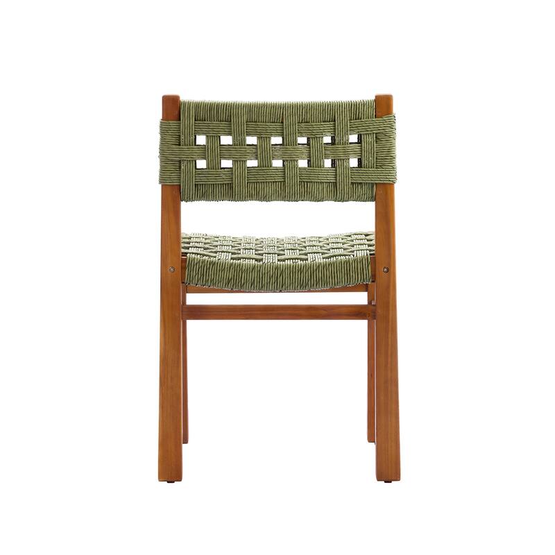 Christopher Knight Home - Lottie 5-Piece Outdoor Acacia Wood Dining Set with Woven Wicker Chairs & 31.50" Square Slat Table