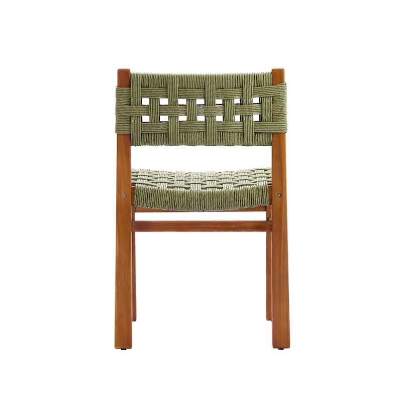 Christopher Knight Home - Mireo 7-Piece Outdoor Acacia Wood Dining Set with Woven Wicker Chairs & 71" Rectangular Slat Table