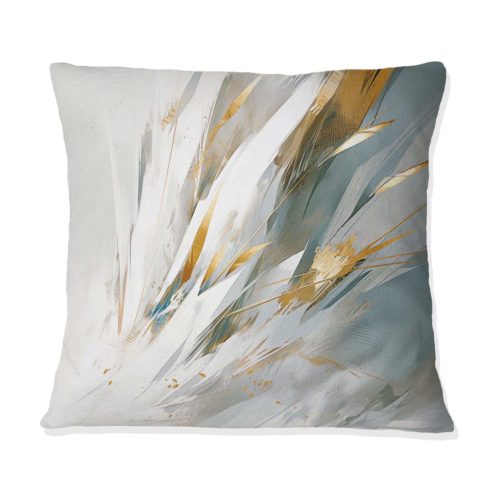 Designart - Gold and Cream Mosaic Echoes - Cubism Printed Throw