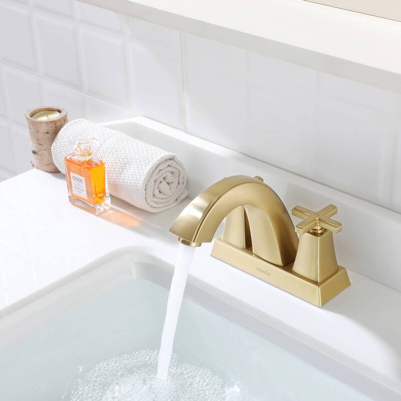2-Handle Bathroom Sink Faucet Cross handle with Pop-up Drain