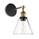 preview thumbnail 5 of 6, Modern 1-Light Swing Arm Wall Sconce with Cone Clear Glass Shade