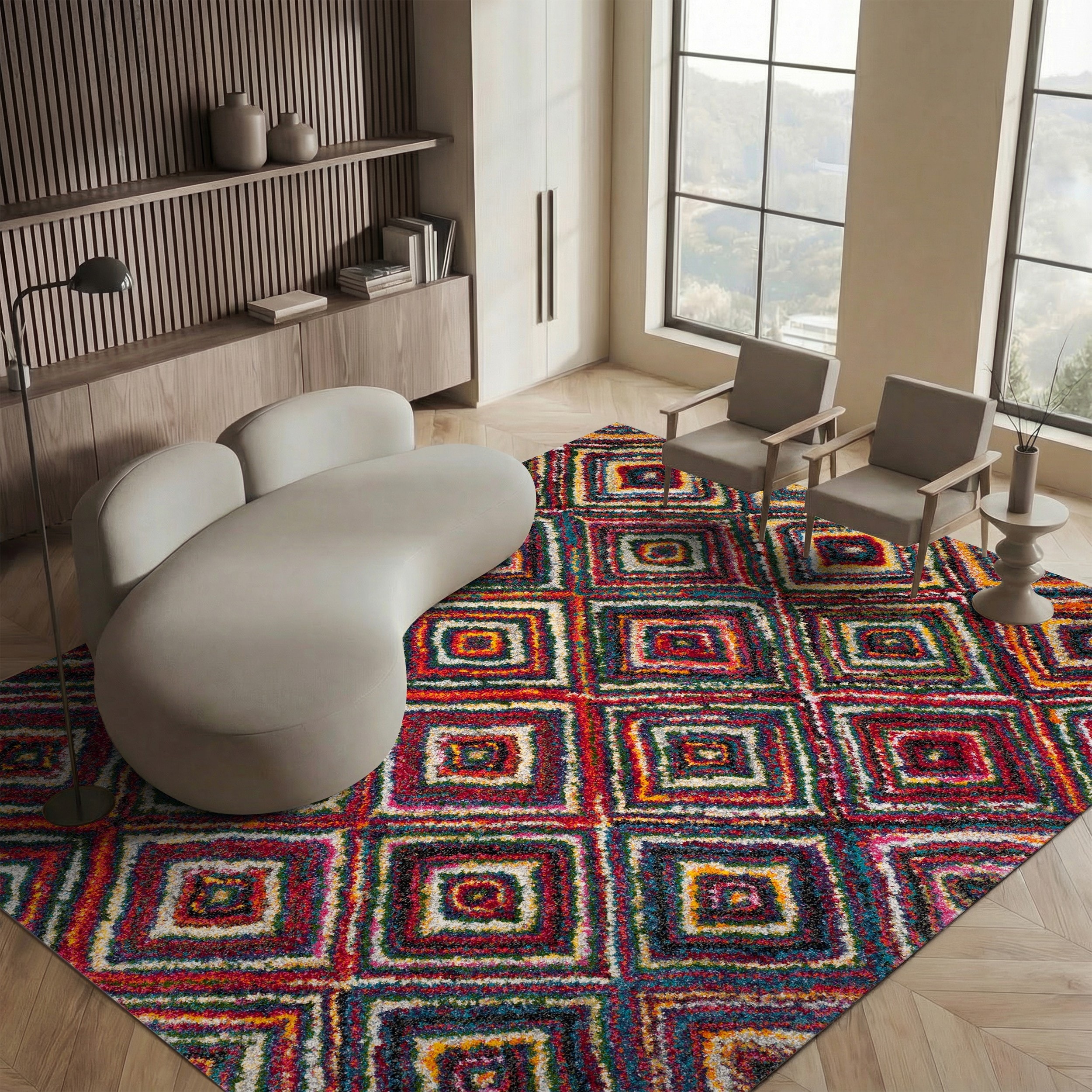 SAFAVIEH Fiesta Shag Annamarja Abstract Rug - On Sale - Overstock