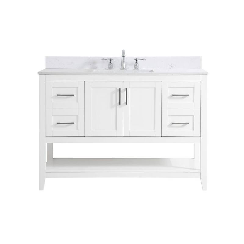 Elegant Lighting VF16048-BS Aubrey 48" Free Standing Single Basin - White