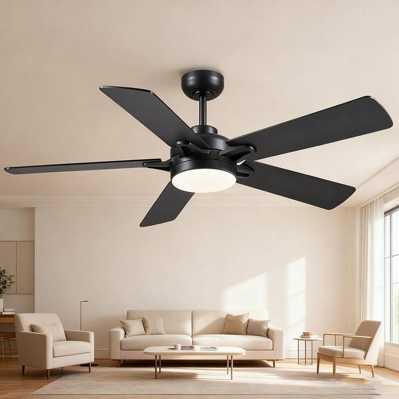 52" Indoor and Outdoor Ceiling Fan with Light Modern Ceiling Fan ,Remote and APP Conrol - 52 Inches