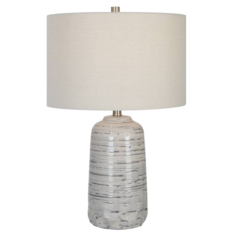 Uttermost Cyclone Ivory Table Lamp - 25"H,   Shade 10"H x 16"Dia.