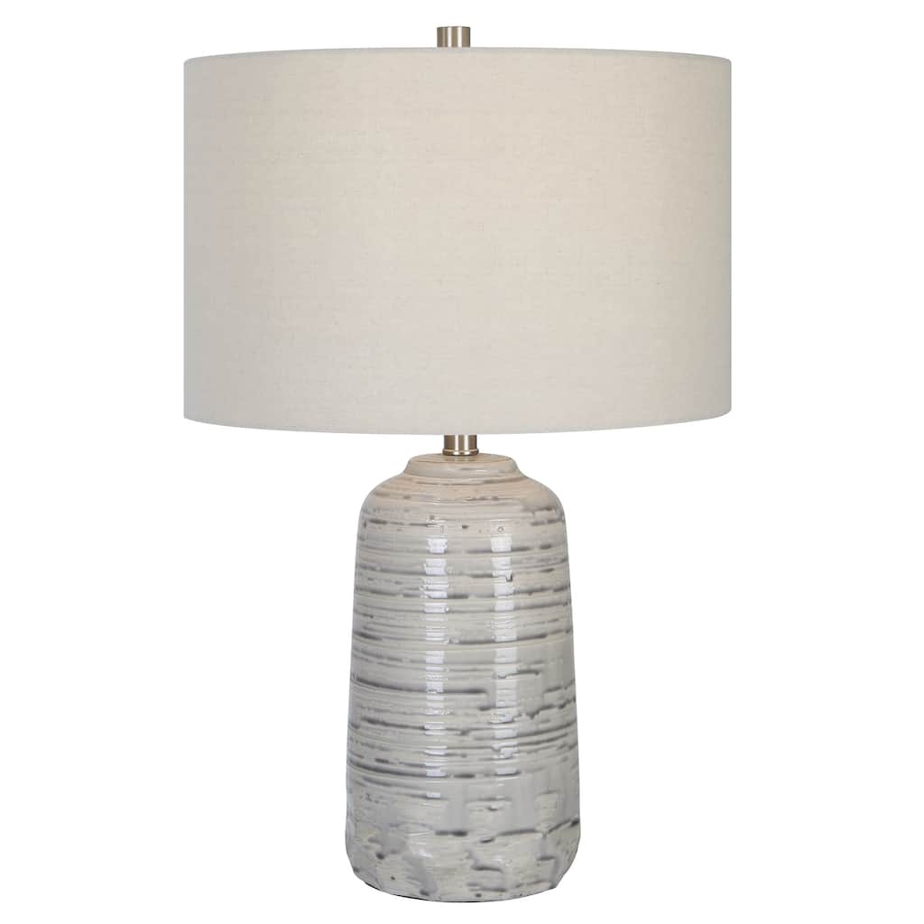 Uttermost Cyclone Ivory Table Lamp - 25"H,   Shade 10"H x 16"Dia.