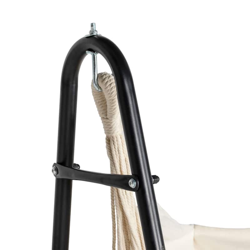 Outdoor Hammock Chair with U Shape Stand, Patio Hanging Chair with Side Pocket