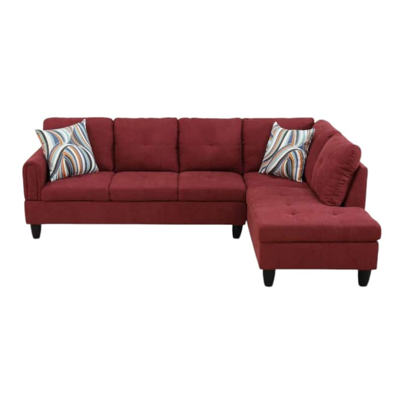 KISRAIS 97" Wide 2-Piece Flannel Sectional Sofa for Small Spaces