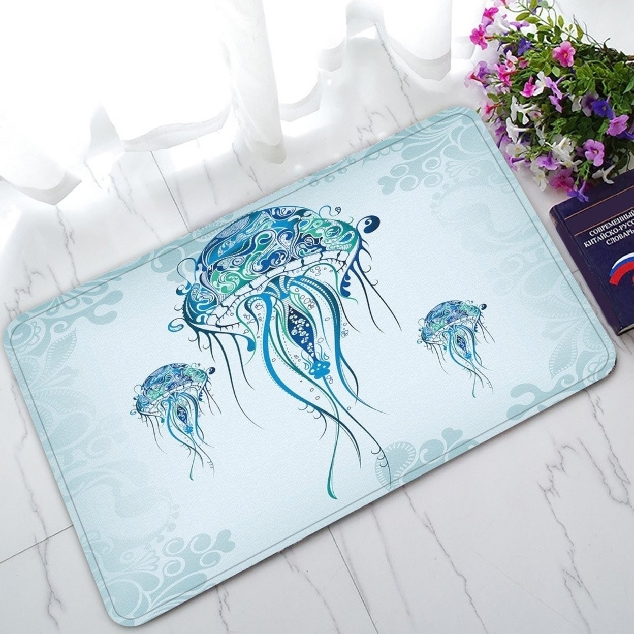 Jellyfish In The Blue Ocean Non Slip Doormat Indoor Outdoor Bathroom Doormat 30 X 18 Inches Multi Overstock 32350612