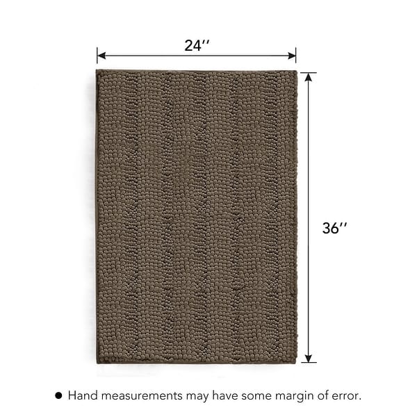 dimension image slide 16 of 20, Deconovo Non Slip Chenille Striped Bath Mat Soft Durable
