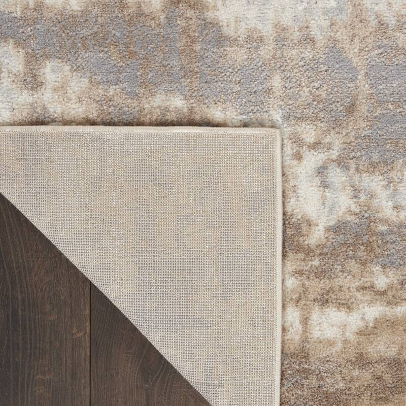 Bubip Power Loomed Abstract Modern Non Skid Stain Resistant Low Pile Area Rug By HomeRoots