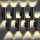 preview thumbnail 9 of 18, IP65 Integrated LED Cylinder Up-Down Wall Light, 12W Modern Outdoor Porch Light Black 8-Pack