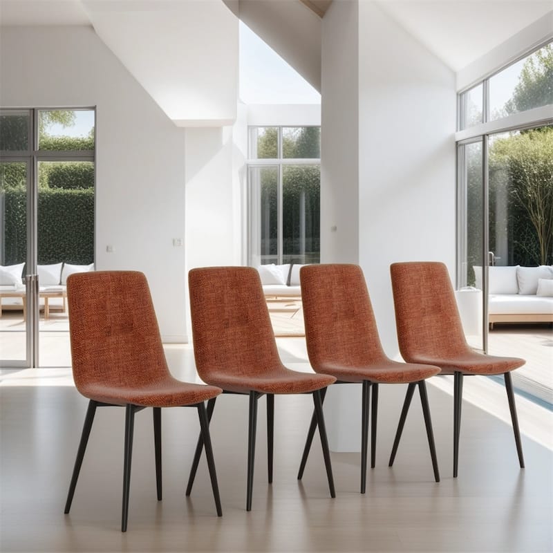Modern Dining Room Chairs with Metal Legs(Set of 4) - N/A