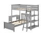 preview thumbnail 7 of 28, Max and Lily L Shaped Twin over Twin Bunk Bed with Bookcase and Desk