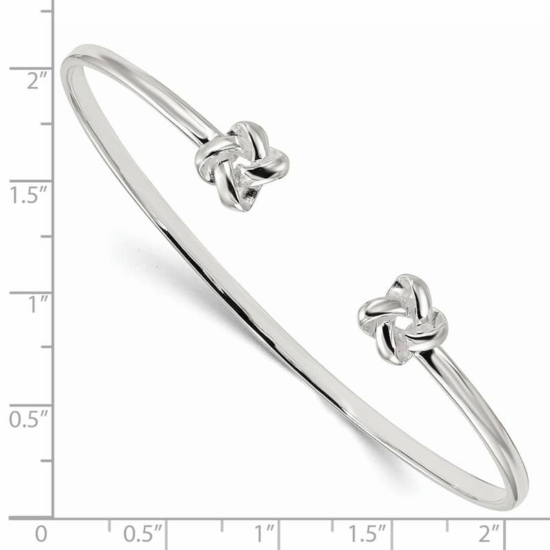 Curata 2.9mm 925 Sterling Silver Polished Love Knot Cuff Bracelet