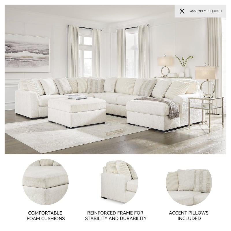 Signature Design by Ashley Chessington Ivory 4-Piece Sectional with Chaise - 152"W x 106"D x 40"H