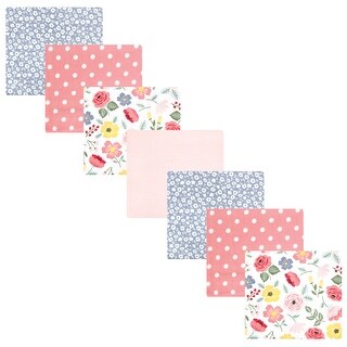 Hudson Baby Infant Girl Cotton Rich Flannel Receiving Blankets Bundle, Modern Botanical, One Size - Modern Botanical - One Size