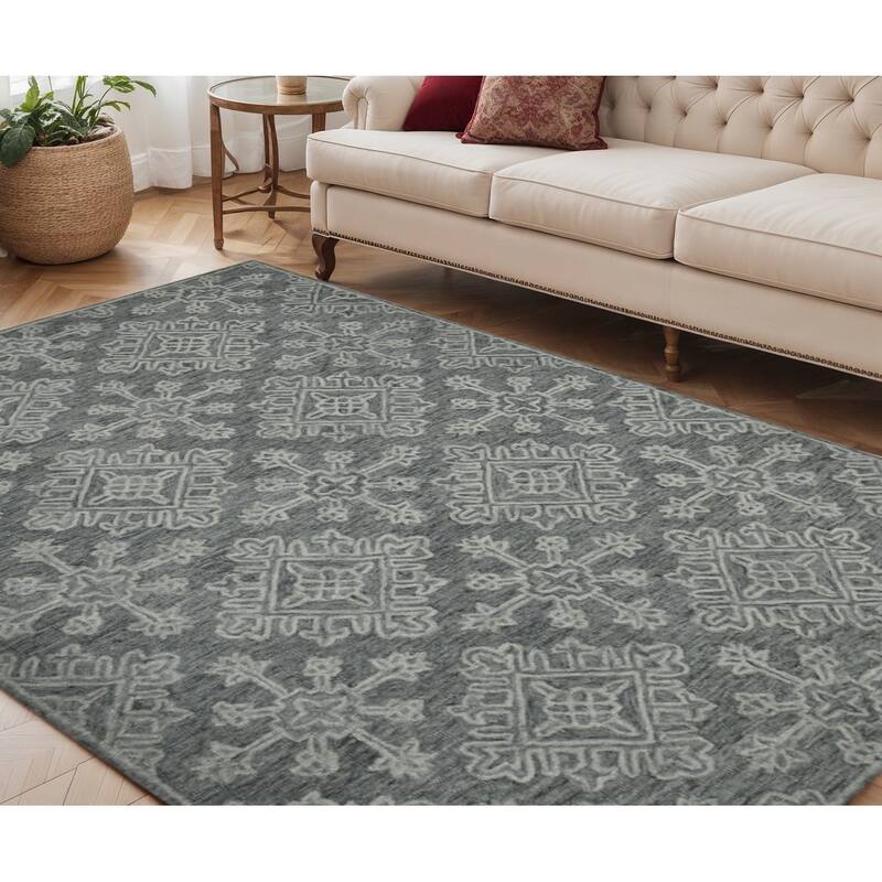 HomeRoots Oriental Transitional Rectangle Area Rug - 90.00 in. x 60.00 in.  x 0.40 in.