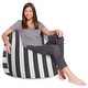 preview thumbnail 182 of 193, Kids Bean Bag Chair, Big Comfy Chair - Machine Washable Cover 48 Inch Extra Large - Canvas Stripes Gray and White