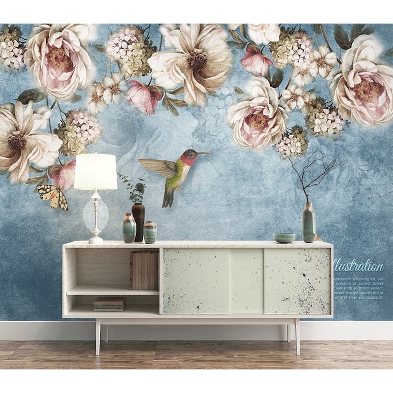 GK Wall Design Colorful Watercolor Mediterranean Pastel Floral Wallpaper