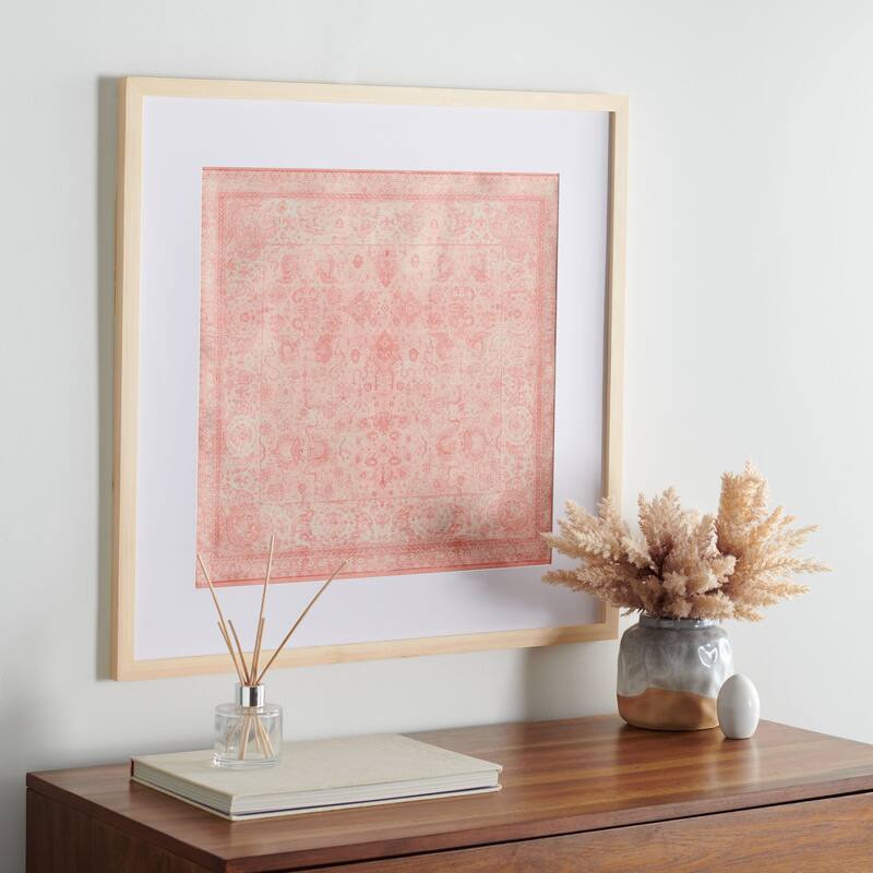 SAFAVIEH Felisa 25-inch Pink Framed Textile Wall Art