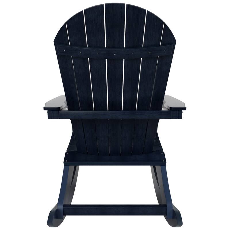 Vineyard HIPS Outdoor Eco-Friendly All Weather Seashell Rocking Adirondack Chair with Side Table (2-Piece Set)