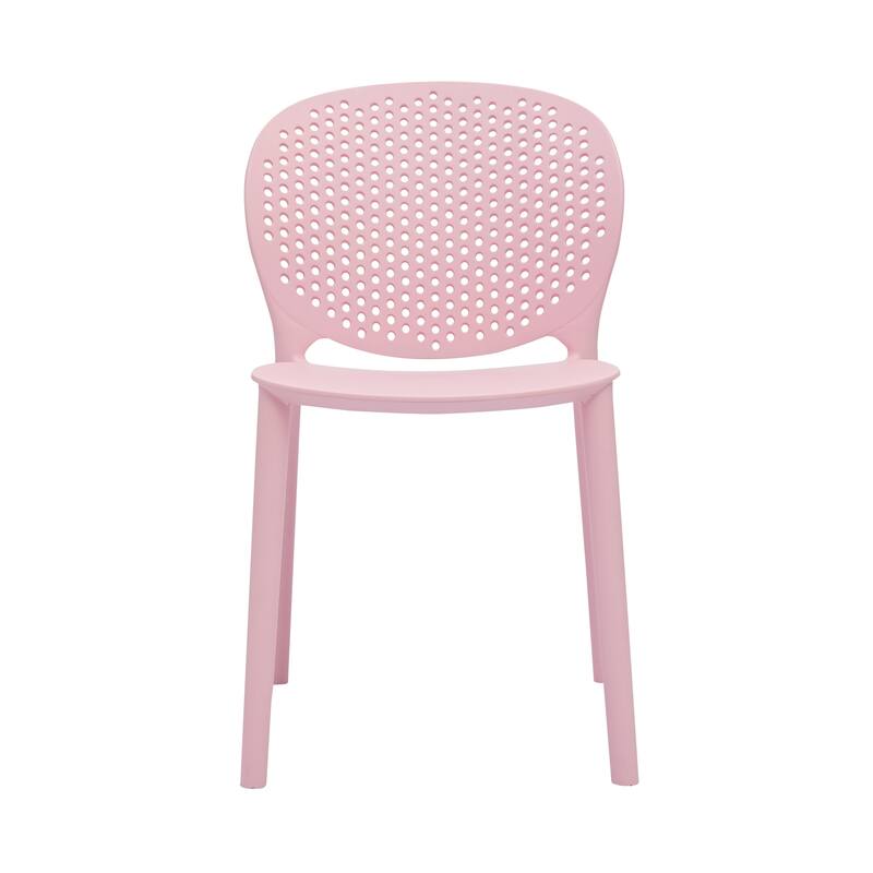 HomeRoots Set Of Four Pink Heavy Duty Plastic Juvenile Chairs - 14.00 in. x 23.00 in. x 16.00 in.