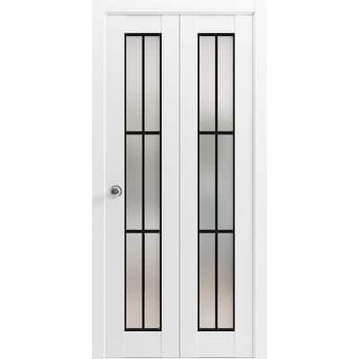 Bi-fold Doors 36 x 80 Planum 2122 White Silk Sturdy Tracks