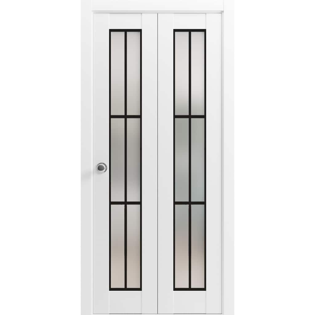 Bi-fold Doors 36 x 80 Planum 2122 White Silk Sturdy Tracks