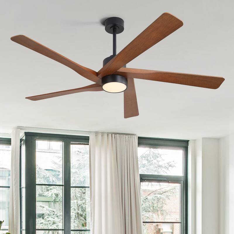 WINGBO 54" and 64" 5 ABS Blades DC Motor Indoor Ceiling Fan with Light & Remote