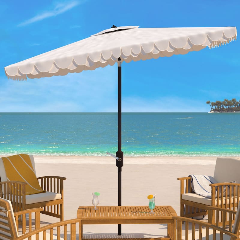 SAFAVIEH Zariah Rectangular 6'x10' Outdoor Umbrella with Valance