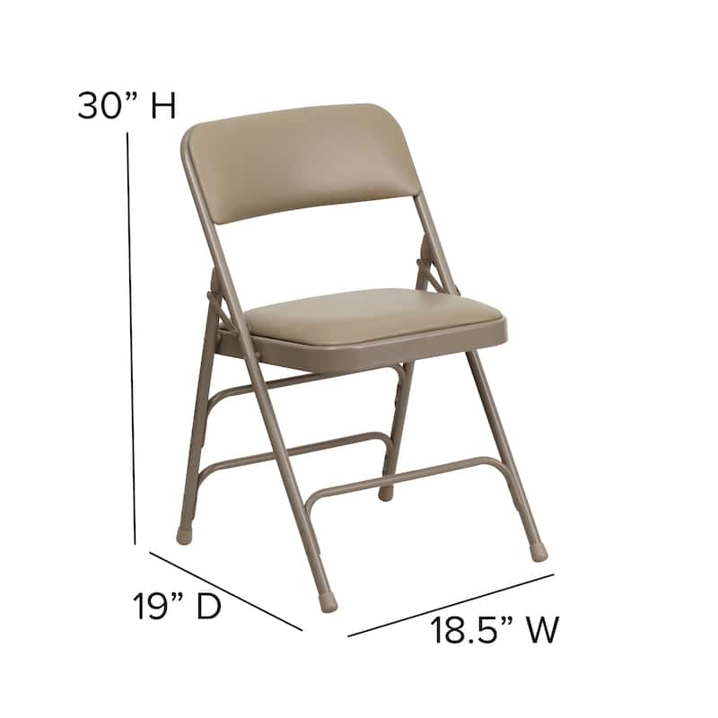 Set of 2 Metal Folding Chairs with Padded Seats