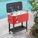 Erommy 80 Quart Rolling Cooler Cart Ice Chest with Shelf and Wheels - 30*33*15