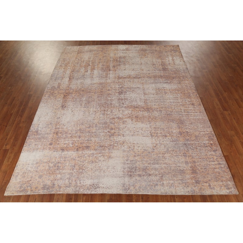 Abstract Indian Area Rug Handmade Wool Carpet - 7'9"x 10'0"