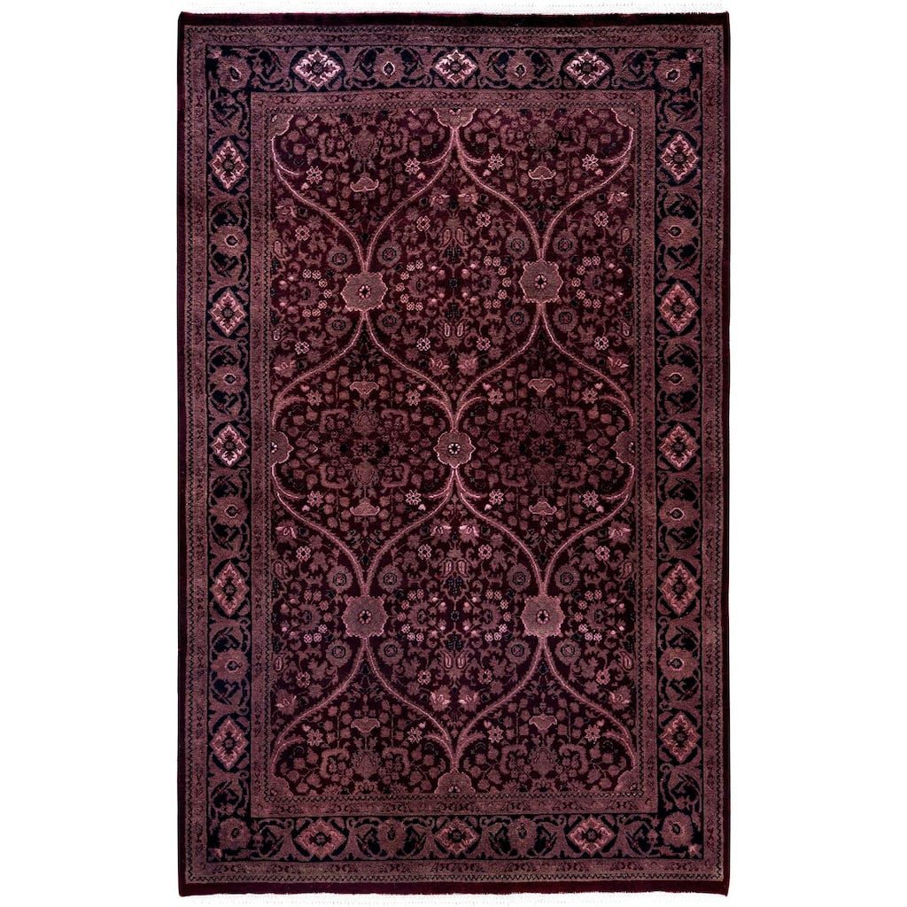 Overdyed One-of-a-Kind Hand-Knotted Area Rug - Red - 4' 1" x 6' 4"