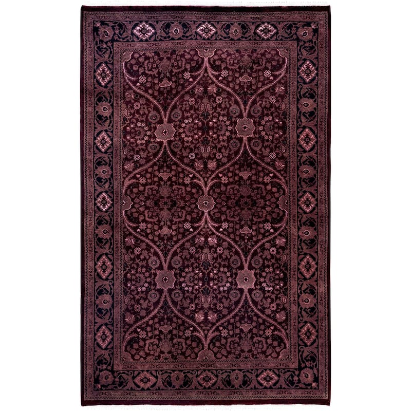 Overdyed One-of-a-Kind Hand-Knotted Area Rug - Red - 4' 1" x 6' 4"